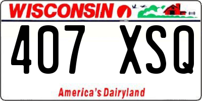 WI license plate 407XSQ