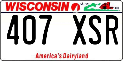 WI license plate 407XSR