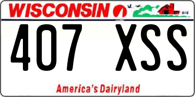 WI license plate 407XSS