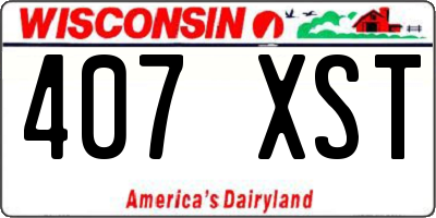WI license plate 407XST