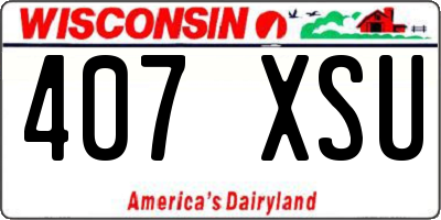 WI license plate 407XSU
