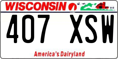 WI license plate 407XSW