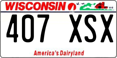 WI license plate 407XSX