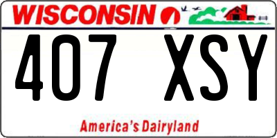 WI license plate 407XSY