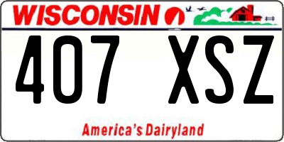WI license plate 407XSZ