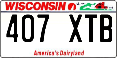 WI license plate 407XTB