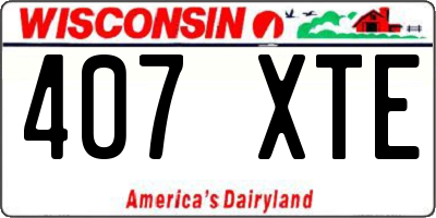 WI license plate 407XTE