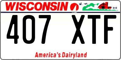 WI license plate 407XTF