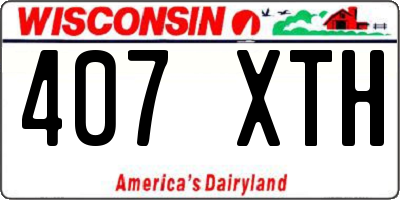 WI license plate 407XTH