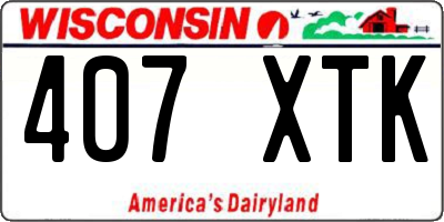 WI license plate 407XTK