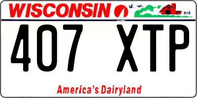 WI license plate 407XTP