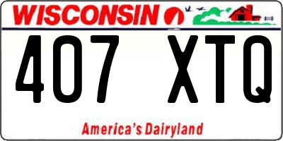 WI license plate 407XTQ