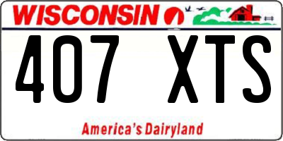WI license plate 407XTS