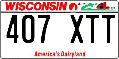 WI license plate 407XTT