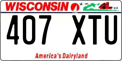 WI license plate 407XTU
