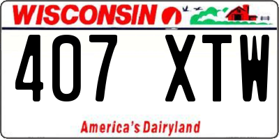 WI license plate 407XTW