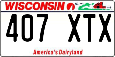 WI license plate 407XTX