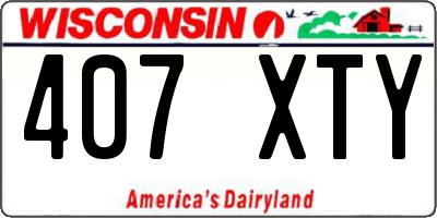 WI license plate 407XTY