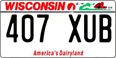 WI license plate 407XUB