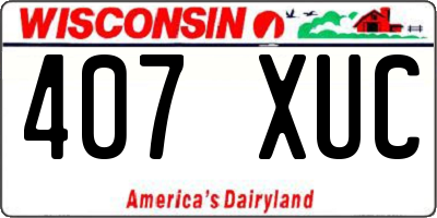 WI license plate 407XUC