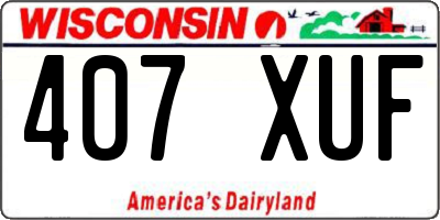 WI license plate 407XUF
