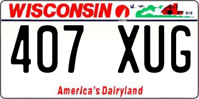 WI license plate 407XUG