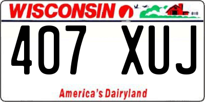 WI license plate 407XUJ