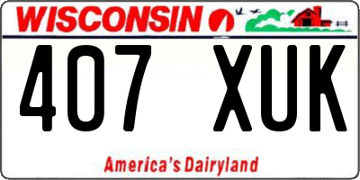 WI license plate 407XUK