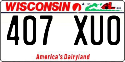 WI license plate 407XUO