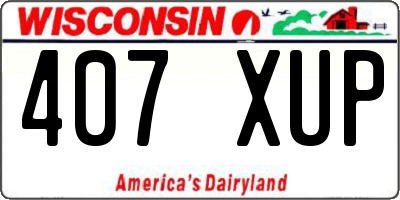 WI license plate 407XUP