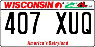 WI license plate 407XUQ