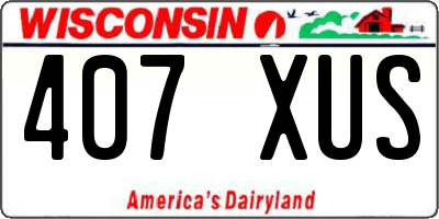 WI license plate 407XUS