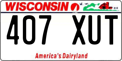 WI license plate 407XUT