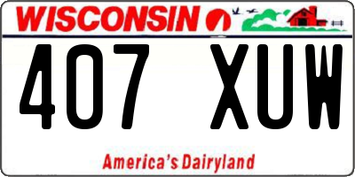WI license plate 407XUW