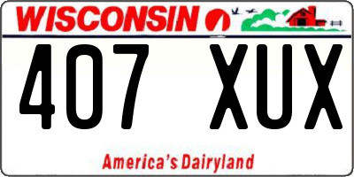 WI license plate 407XUX