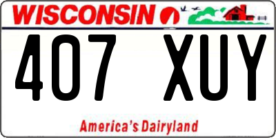 WI license plate 407XUY