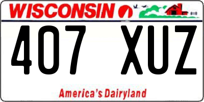 WI license plate 407XUZ