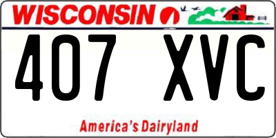 WI license plate 407XVC