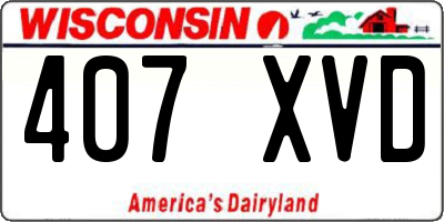 WI license plate 407XVD
