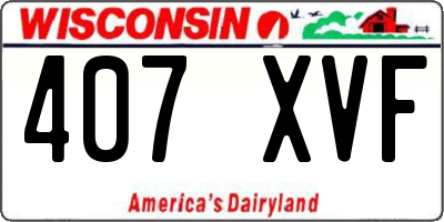 WI license plate 407XVF