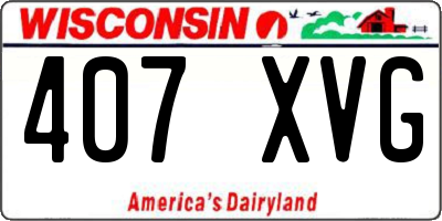 WI license plate 407XVG