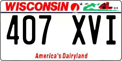 WI license plate 407XVI