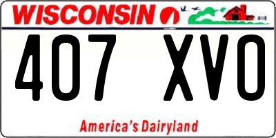 WI license plate 407XVO