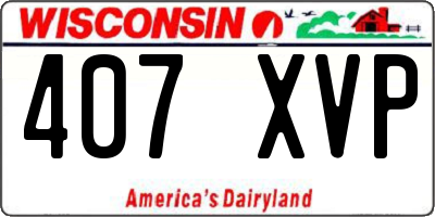 WI license plate 407XVP
