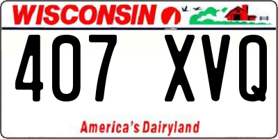 WI license plate 407XVQ