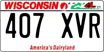 WI license plate 407XVR