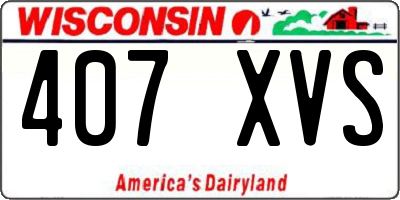 WI license plate 407XVS