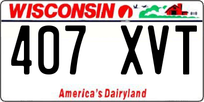 WI license plate 407XVT