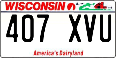 WI license plate 407XVU