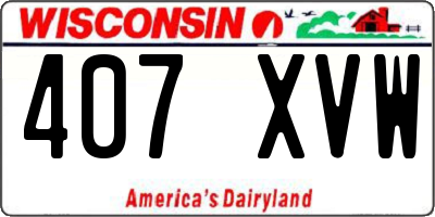 WI license plate 407XVW